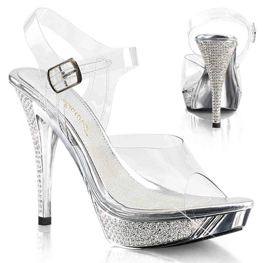 Fabulicious - ELEGANT408 Sandale à bride à la cheville - Transparent/Couleur argent Product image